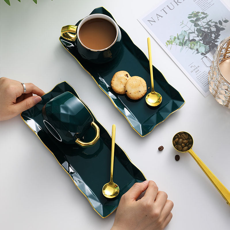 Ceramic Coffee Cup & Saucer Set