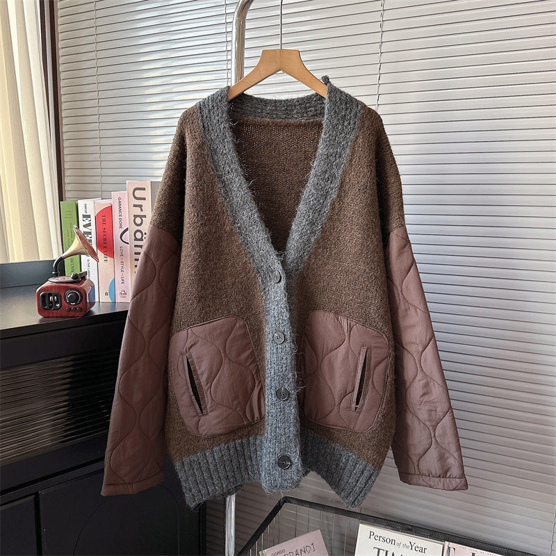 Retro Colour Block Cardigan