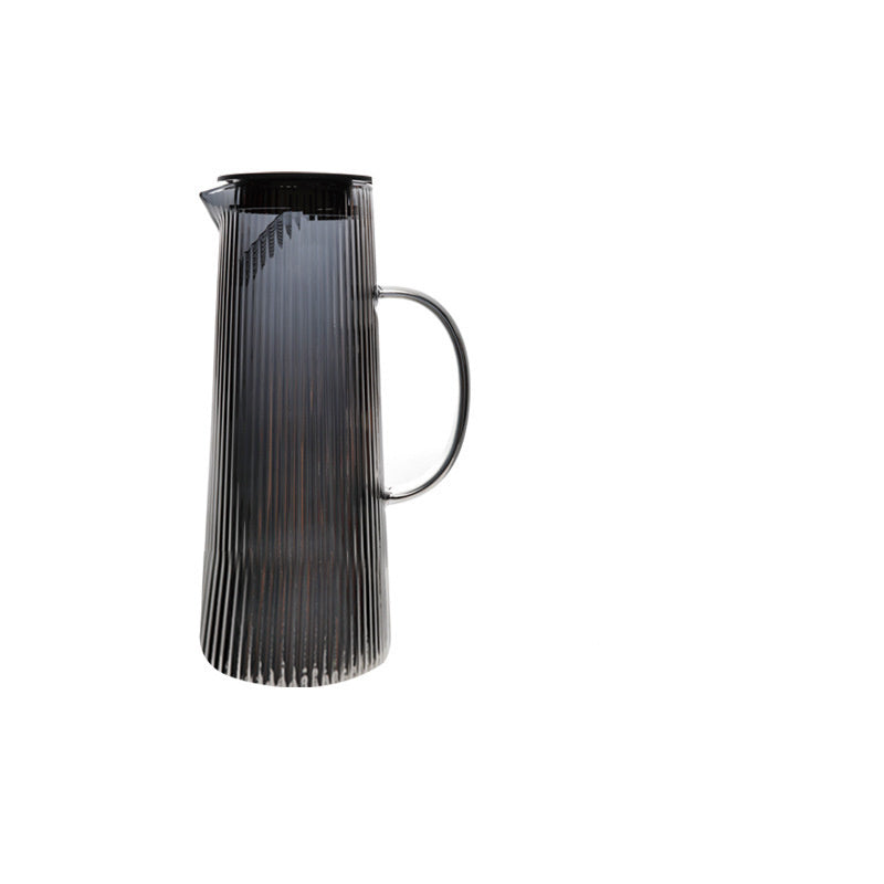 Glass Ribbed Water Pitcher