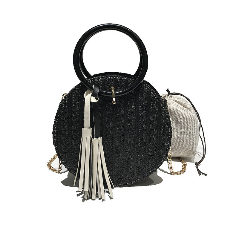 Round Grass Shoulder Bag