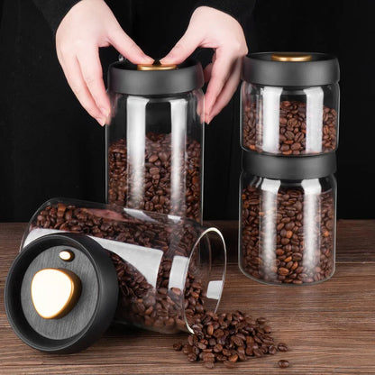 Coffee Beans Glass Airtight Canister