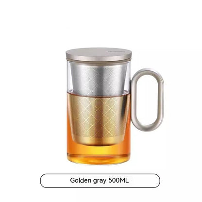 Stainless Steel Filter Glass Tea Cup