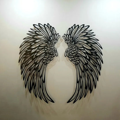 Carved Wall Art Metal Angel Wings