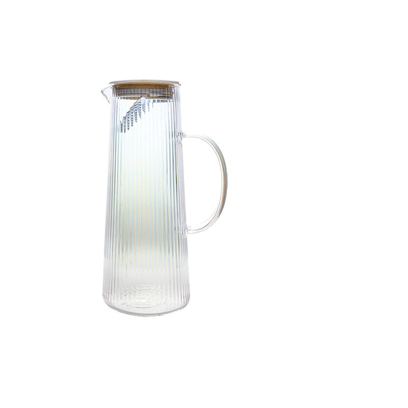 Glass Ribbed Water Pitcher