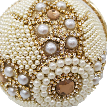 Round Pearl And Diamond Handbag