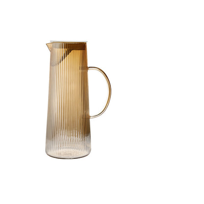 Glass Ribbed Water Pitcher