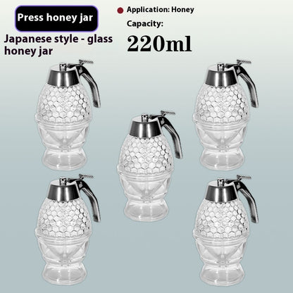 Glass Honey Press Bottle