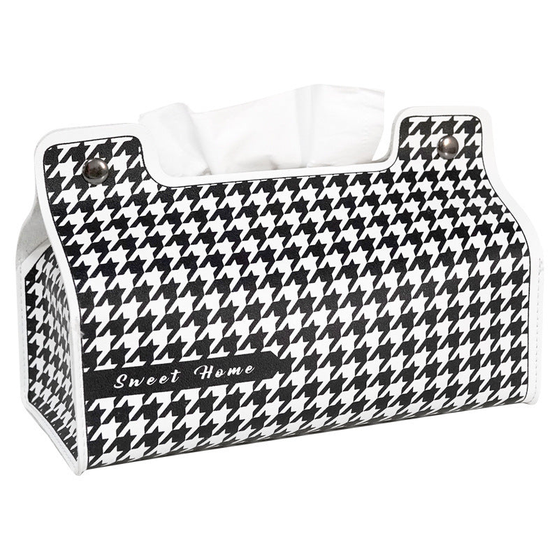 Printed Leather Tissue Box Cover