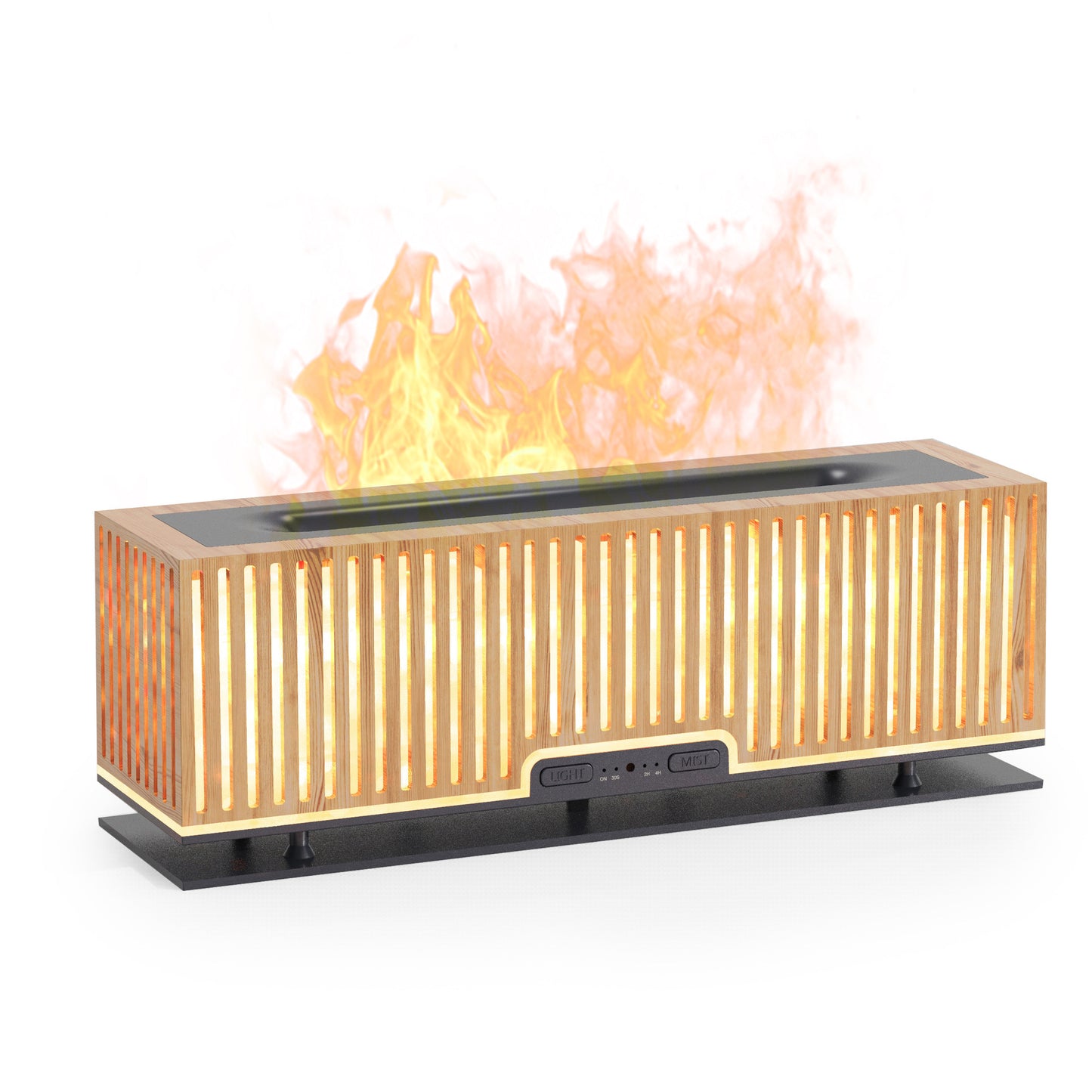 Vertical Wood Grain Flame Humidifier