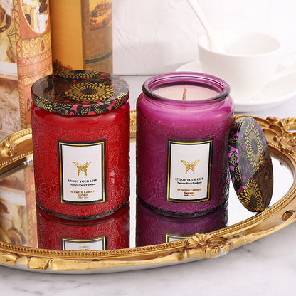 Embossed Glass Fragrance Candle