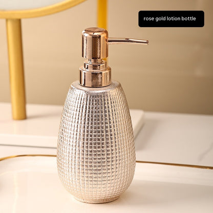 Rose Gold Ceramic Bathroom Dispenser Set