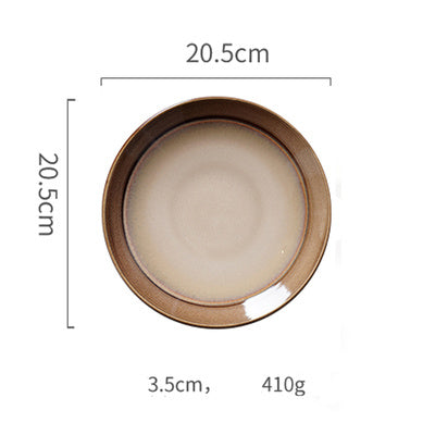 Ceramic Nostalgic Round Shallow Dish