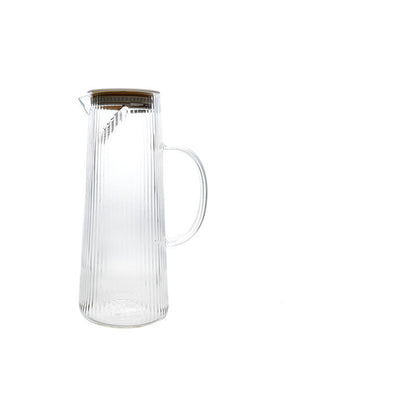 Glass Ribbed Water Pitcher