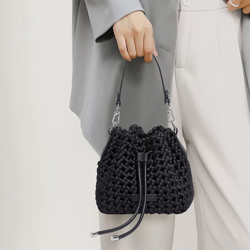 Vogue Knot Woven Bucket Bag