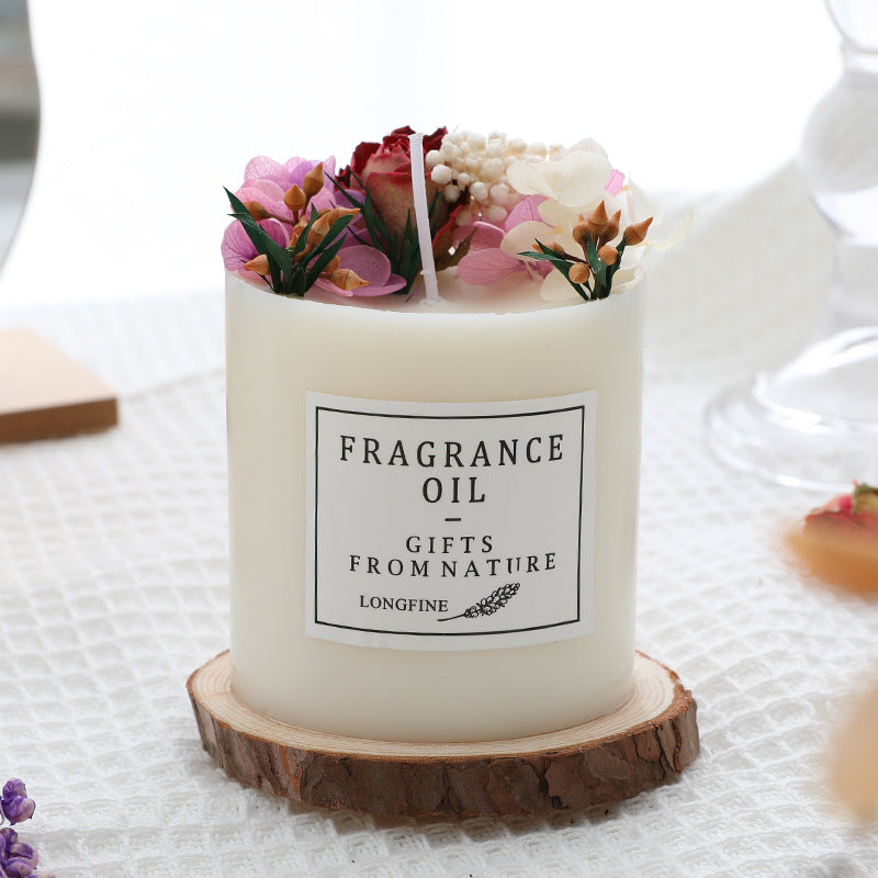 Flower Décor Romantic Candle