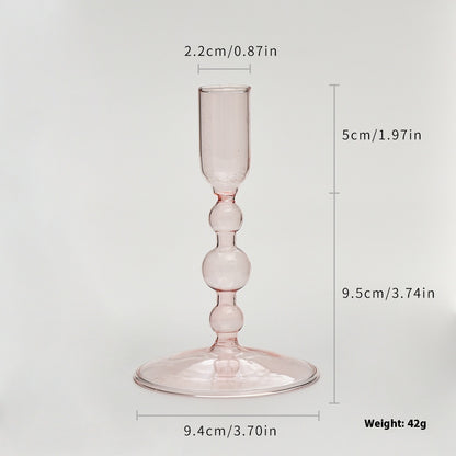 French Coloured Glass Retro Candlestick